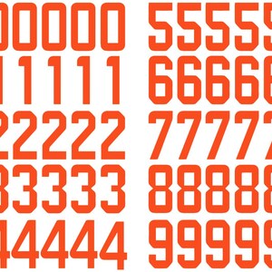 Miami Football Number Vinyl Decal Sheet Set of 50 #0-9 - Pick Team Color & Size
