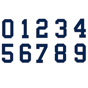 NAVY BLUE Custom Sports Jersey Style Number Vinyl Decal  - Pick Your Number & Size - Perfect for Car Truck Auto Window Helmet Stickers