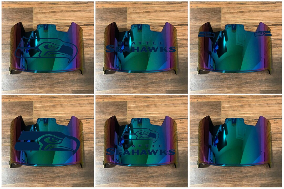 Seattle Full Size Helmet Visor Shield GREEN Mirror Chrome Tint W/ NAVY