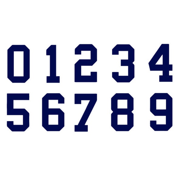 NAVY BLUE Custom Sports Jersey Style Number Vinyl Decal  - Pick Your Number & Size - Perfect for Car Truck Auto Window Helmet Stickers