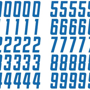 Detroit Football Number Vinyl Decal Sheet Set of 50 #0-9 - Pick Team Color & Size