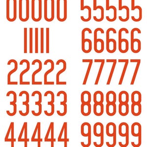Chicago Football Number Vinyl Decal Sheet Set of 50 #0-9 - Pick Team Color & Size