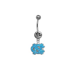 North Carolina Glitter Belly Button Navel Ring Piercing 316L Surgical Grade Steel