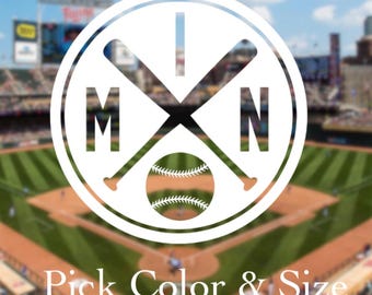 Pick Color & Size - Minnesota Baseball Vintage Retro Vinyl Decal - Perfect for Car Truck Window - Ships Today