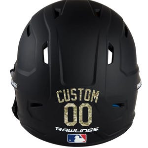 Custom Name & Number Baseball Softball Batting Helmet Decal - Pick Color and Size - Youth Travel TeeBall T Ball High School - Ships Today Camouflage Camo