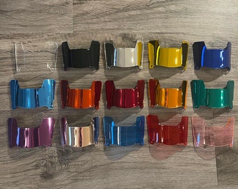 Pick Your Color - Mini Football Helmet Chrome Mirror Eye Shield Visor w/ Facemask Clips - Compatible w/ All Mini Helmet Brands & Styles