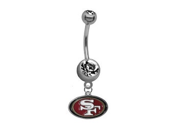 San Francisco Football Belly Button Navel Ring 316L Surgical Grade Steel 14G