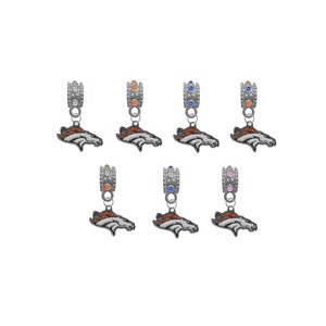 Denver   European Bracelet Charm w/ Rhinestone Gem (Pick Your Color)
