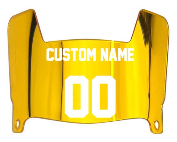 customize your own football helmet visor Custom Football Helmets Custom Mini Helmet Visor Custom Name Number Mini Football  Helmet GOLD CHROME MIRROR