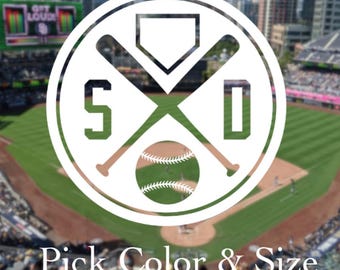 Pick Color & Size - San Diego Baseball Vintage Retro Vinyl Decal - Perfect for Car Truck Window - Ships Today