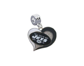 New York Swirl Heart   European Charm for Bracelet, Necklace & DIY Jewelry - Universal Bracelet Charm: Fits All Major Brands
