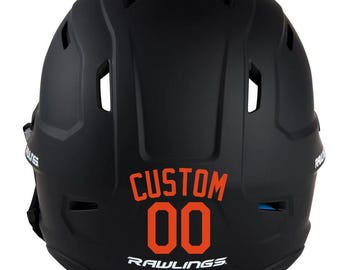 Custom Name & Number Baseball Softball Batting Helmet Decal - Pick Color and Size - Youth Travel TeeBall T Ball High School - Ships Today
