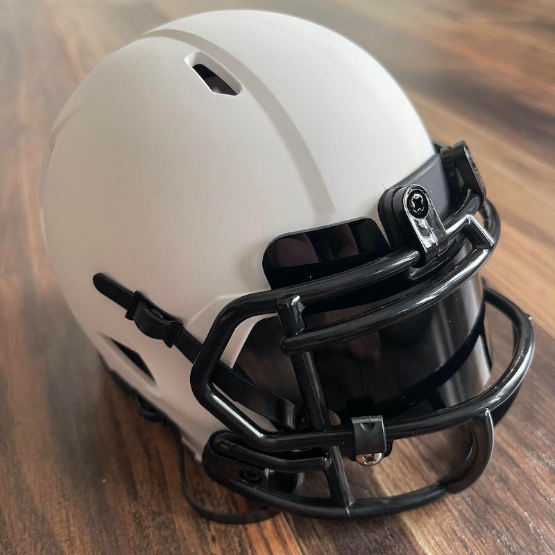 Mini Size Smoke Black Novelty Football Helmet Visor. *FLAT STYLE* w/Clips.