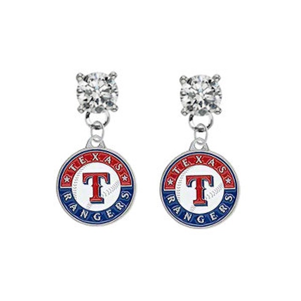 Texas   Crystal Post Stud Dangle Earrings (Pick Your Colors - Mix or Match Team Colors) Baseball