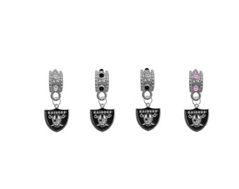 Las Vegas Oakland   European Bracelet Charm w/ Rhinestone Gem (Pick Your Color)