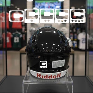 Sticker capitaine blanc pour casque de football style C en jersey - Parfait pour les casques de football pleine taille, adultes et jeunes - STYLE PICK STAR