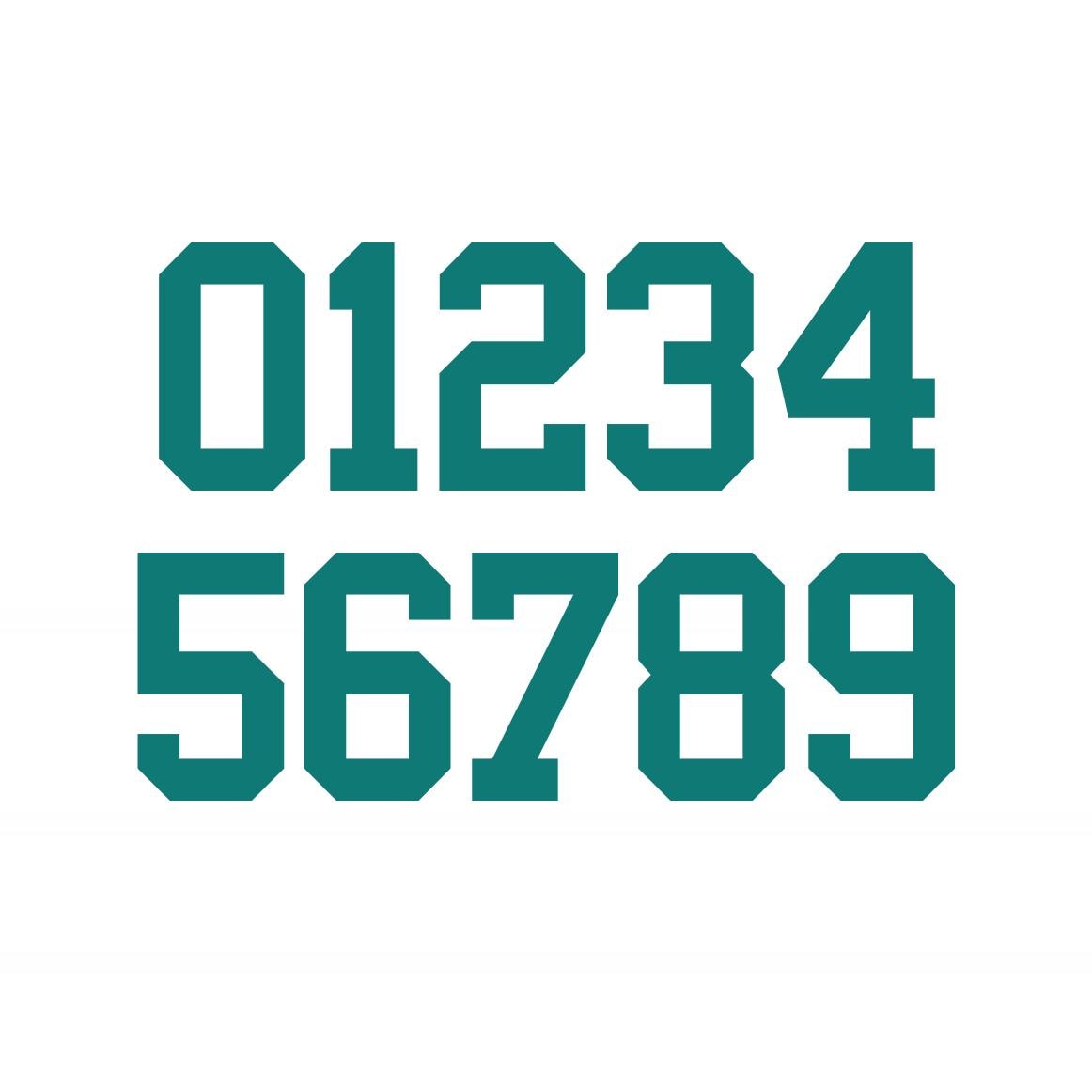 TEAL Custom Sports Jersey Style Number Vinyl Decal - Pick Your