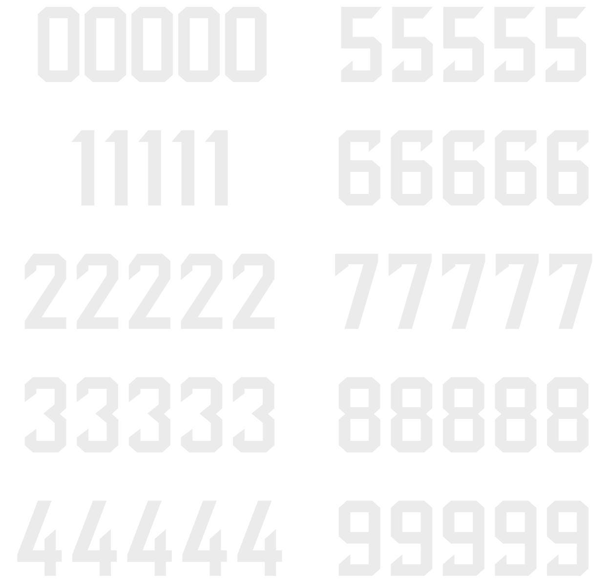 Jacksonville Football Helmet Number Vinyl Decal Sheet Set of 50 #0