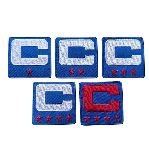 COLOR RUSH Royal Blue Red White Captain C Patch W/ Stars Iron on