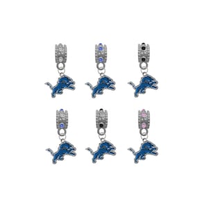 Detroit   European Bracelet Bead Charm w/ Rhinestone Gem (Pick Your Color) For DIY Bracelets, Necklaces & DIY Jewelry