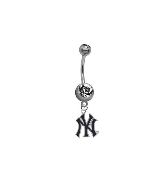 New York Style 2 Silver Belly Button Navel Ring Piercing 316L Surgical Grade Steel