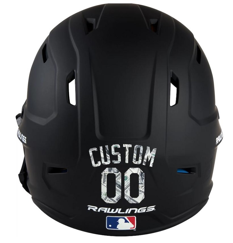 Custom Name & Number Baseball Softball Batting Helmet Decal - Pick Color and Size - Youth Travel TeeBall T Ball High School - Ships Today Money Print