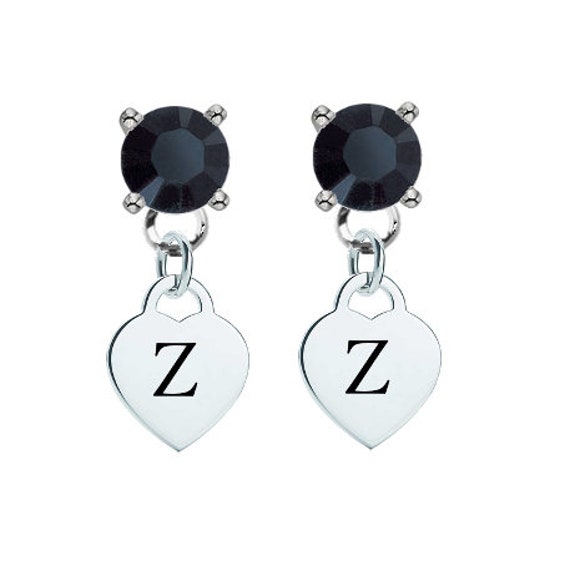 ピアス Logo Engraved Star Earrings #7117 1Pair Cross Star Black and White Zirconia Stud Earrings for