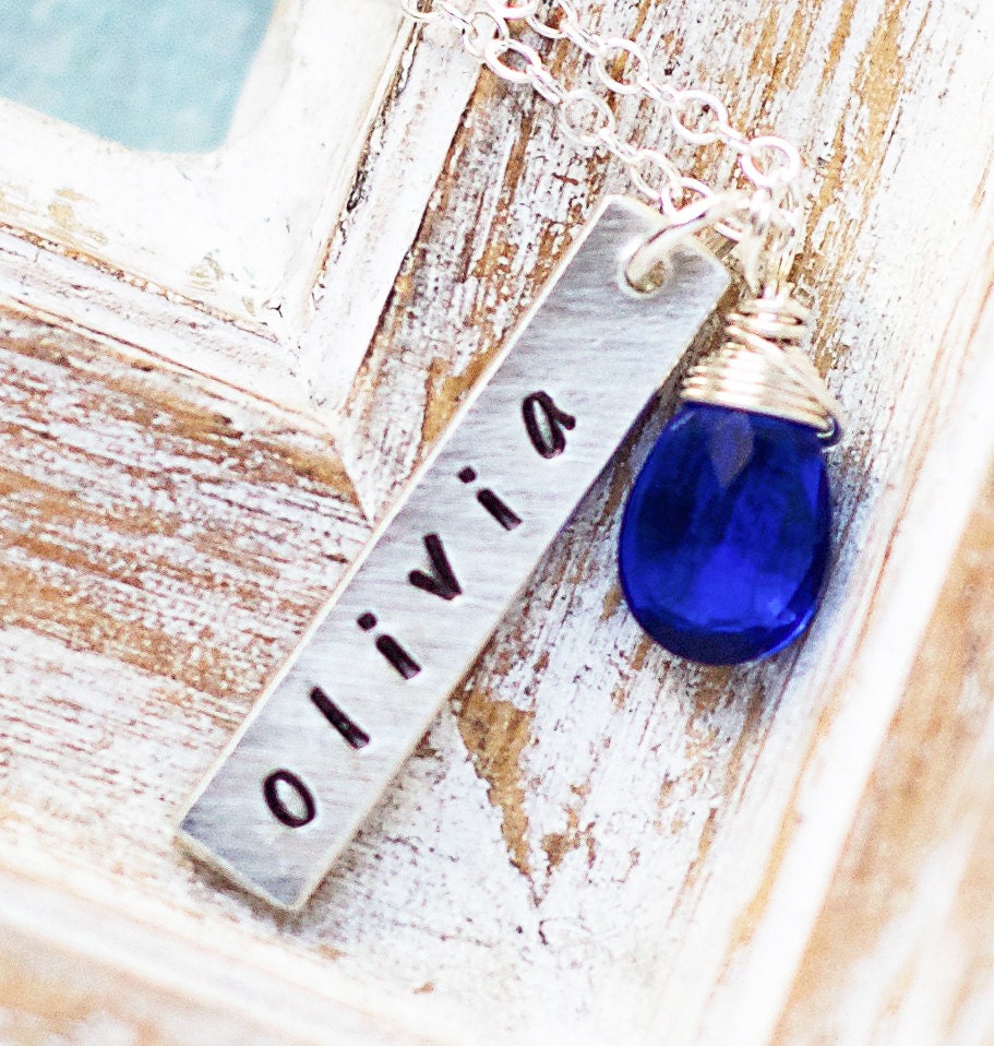 Mothers Necklace Personalized Necklace Bar Charm Necklace Etsy