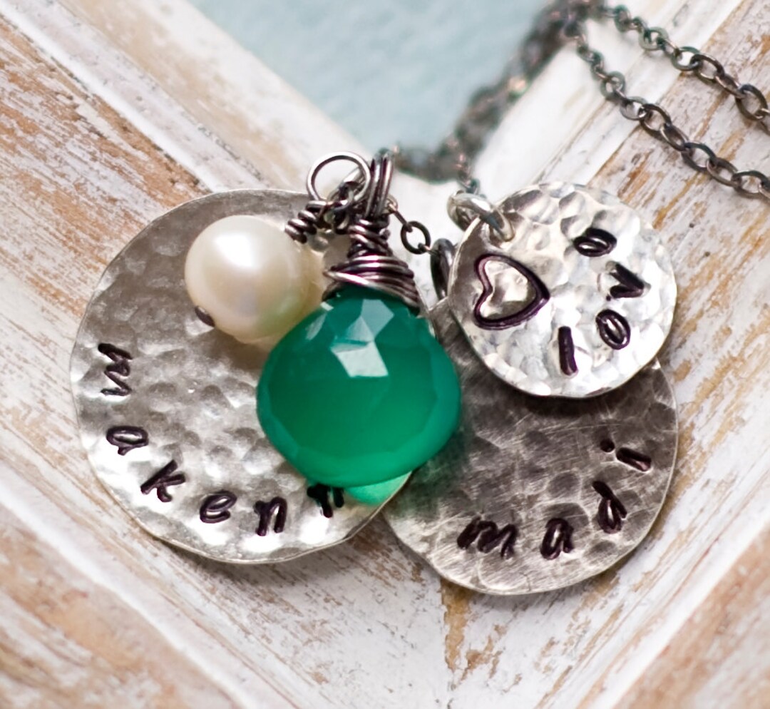Personalized Mothers Necklace Birthstone Necklace Initial - Etsy