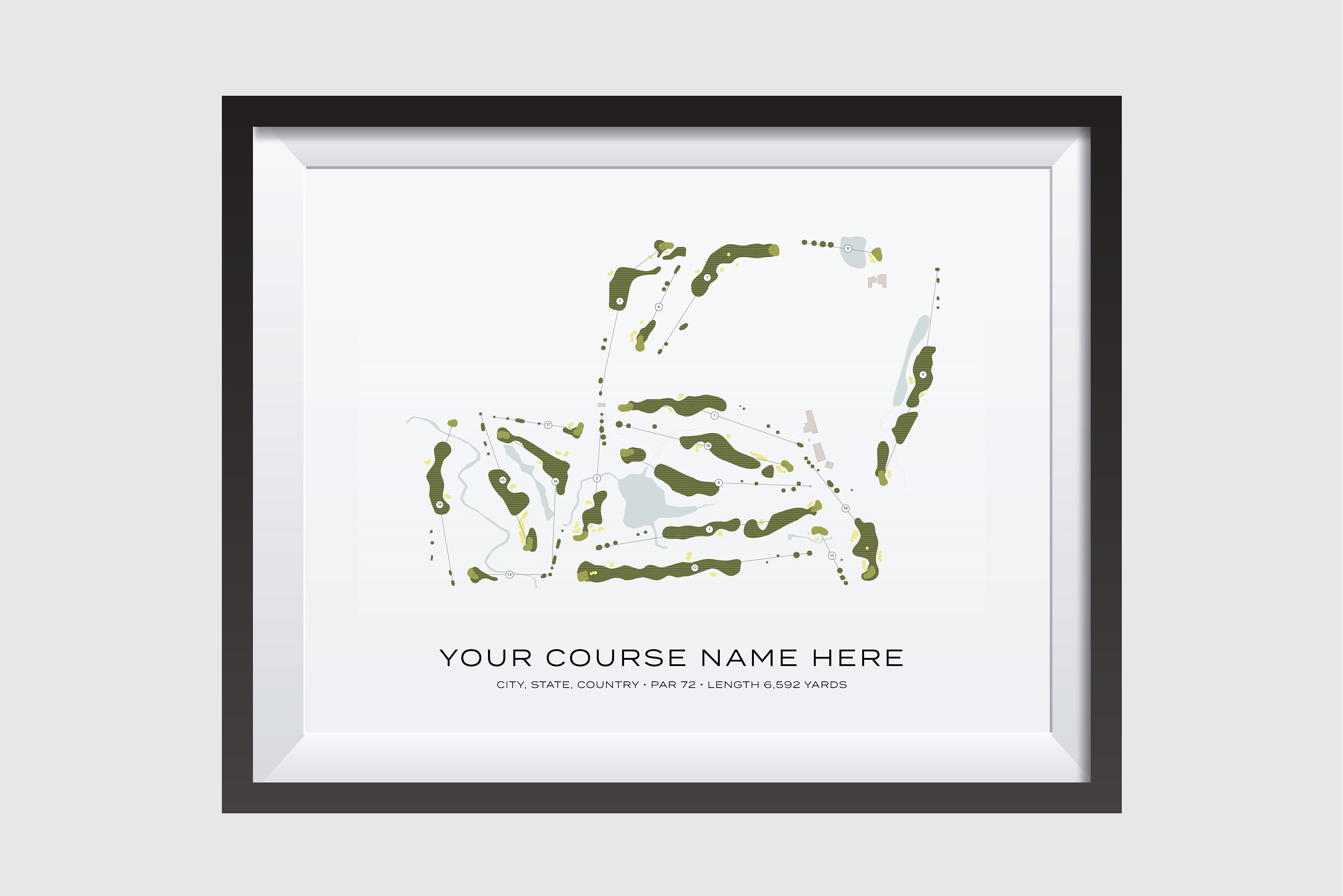 Custom Golf Course Map digital - Il Fullxfull.5535085073 Lyfh