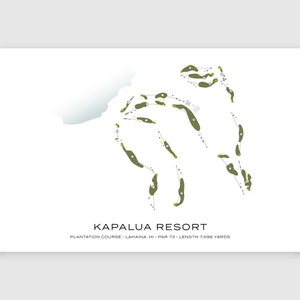 Kapalua Resort Plantation Course Map digital Etsy