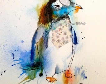 Polka Penguin Giclee Prints