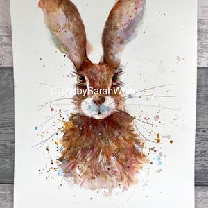 Hare Original Watercolour, hares| cottage core | animal paintings | home decor