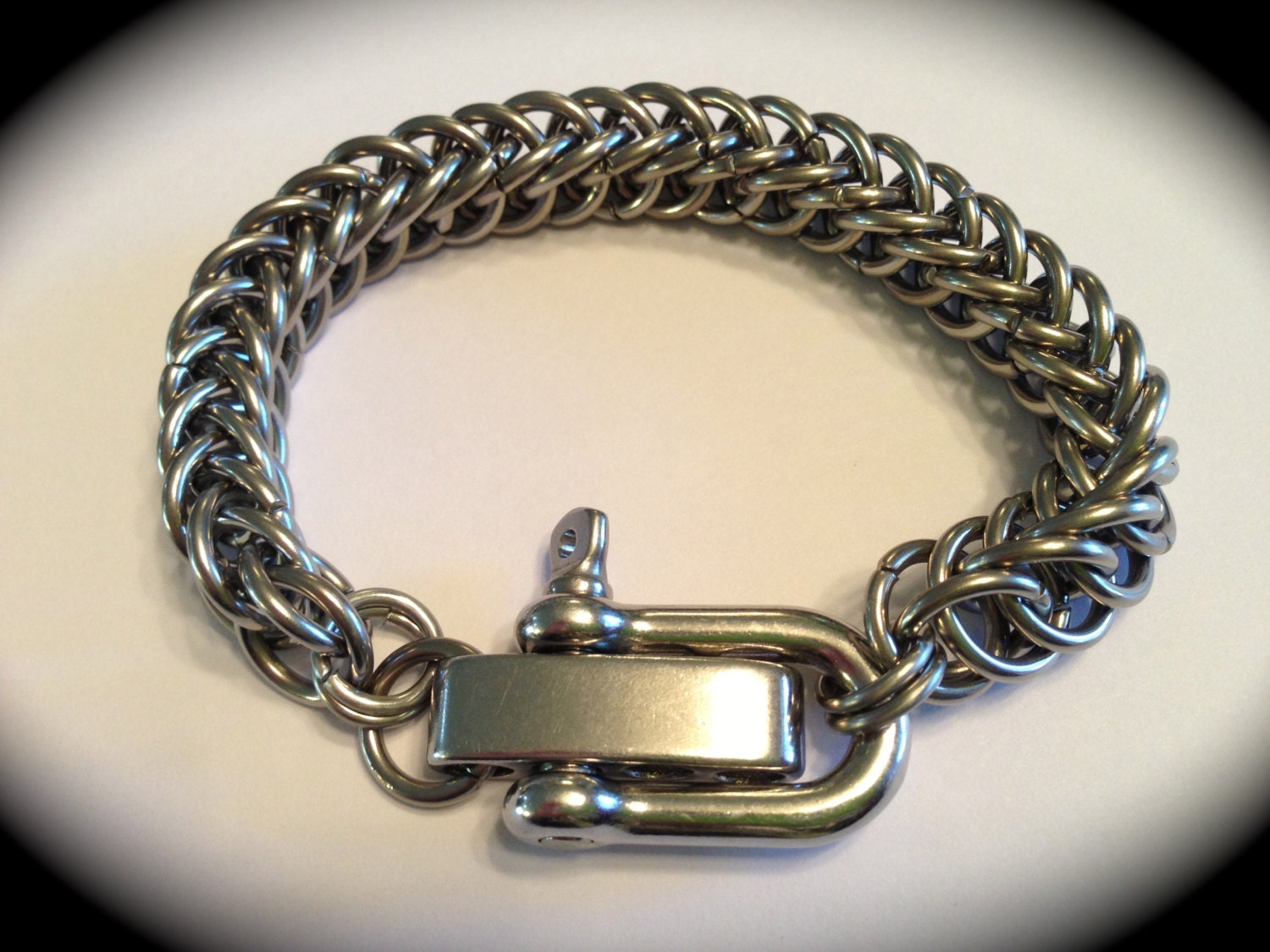 Stainless Steel Chainmaille Bracelet Heavy Handsome Bracelet - Etsy