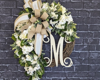 Extra Large Hydrangea Wreath: Elegant Year-Round Door Decor
