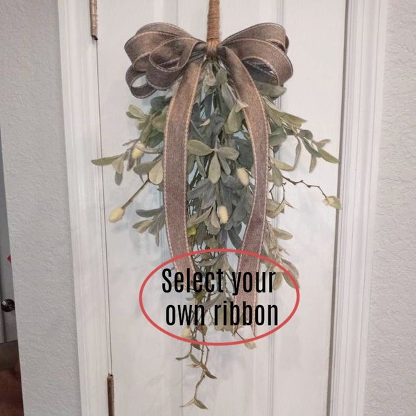 Door swag- Lambs Ear Swag Wreath