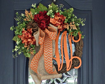 Fall Wreaths- Hydrangea Wreaths - Wreaths for fall - Hydrangea wreath - Wreaths for door - Wreaths Autumn Wreath