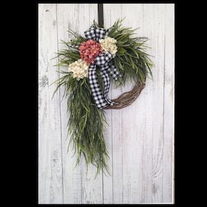 Wreath for door -Hydrangea Wreath - Year round Wreath - Extra Large Wreath-Luxury Wreath - Wreaths for Spring and Summer  - Wreaths for door