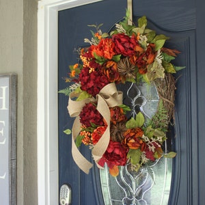 Fall Everything Wreath - Fall floral Wreath - Fall wreath for front door - Fall hydrangea Wreath  Fall Wreath- Autumn Decor