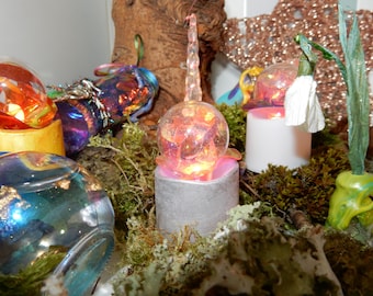 Luz Aurora Fantástica Miniatura Cuento de Hadas Gnomo Jardín de Hadas Elfo Hada Unicornio Casa de Muñecas Mágica Temporizador LED Vidrio Auroras Boreales 2026