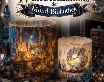 Lámpara decorativa Biblioteca Lunar | Gabinete de curiosidades luminoso | Decoración de fantasía | Regalo mágico | van Angel