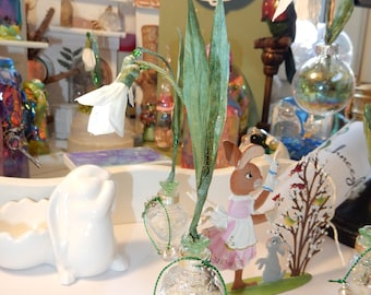 Campanilla de invierno *brilla* Flores mágicas Flores Decoración de cuento de hadas Elfo Hada Bruja Hechizo Flor Papel Vidrio 2026 Casa de muñecas Cuento de hadas