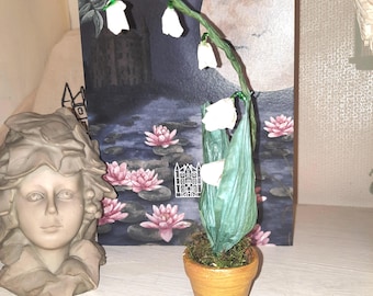 Lirio del valle *brilla* Flores mágicas de Pascua Flores Decoración de cuento de hadas Elfo Hada Bruja Hechizo Flor Papel Vidrio 2026 Flor de artista única