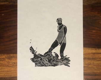 Splash - original lino print