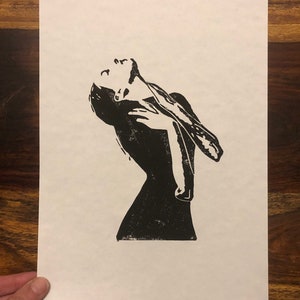 Feel - original lino print