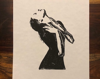 Feel - original lino print