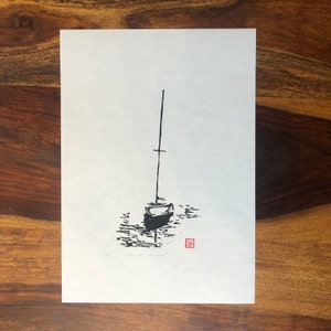 Quiet Waters - original lino cut print