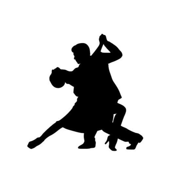 10 Black or White Tango Dancer cutout, tango dancing couple Silhouette, dancer Die Cut, Punches, Decoration, white black shape, Paper Cutout