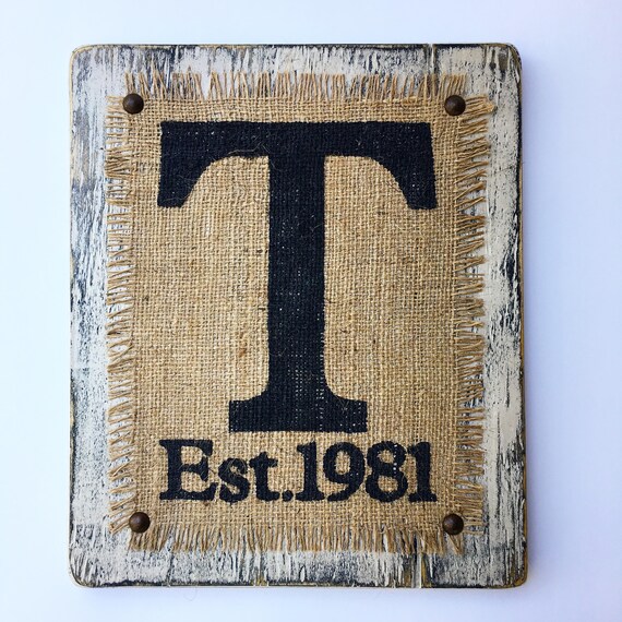 Burlap Sign Home Decor Wedding Date Rustic Burlap Family Etsy