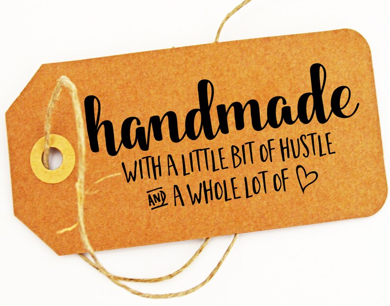 Handmade With A Little Bit of Hustle Stamper Stamp for Business Thank You Cards or Shop Hang Tags image 3